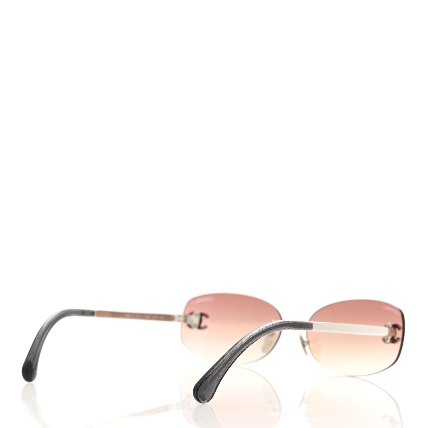 Chanel Metal Mirrored Crystal CC Oval Sunglasses 71559 Pink 4 of 8