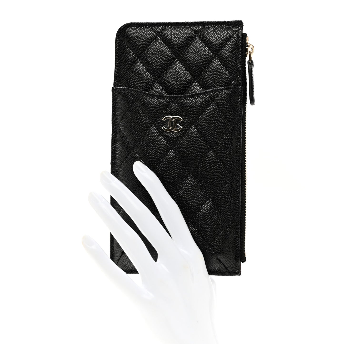 Caviar Quilted Classic iPhone Pouch Black