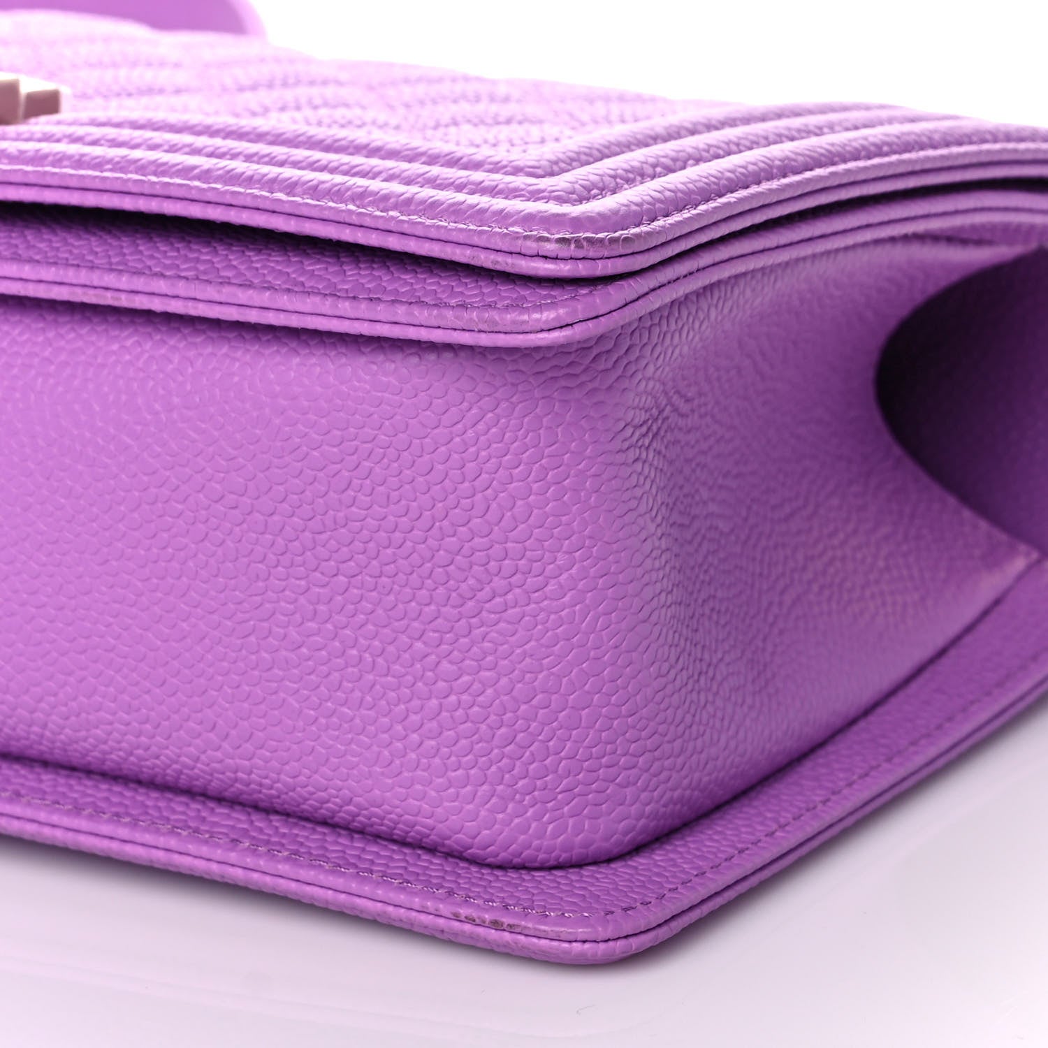Chanel Caviar Quilted Medium Boy Flap Purple 10 of 12