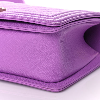 Chanel Caviar Quilted Medium Boy Flap Purple 10 of 12