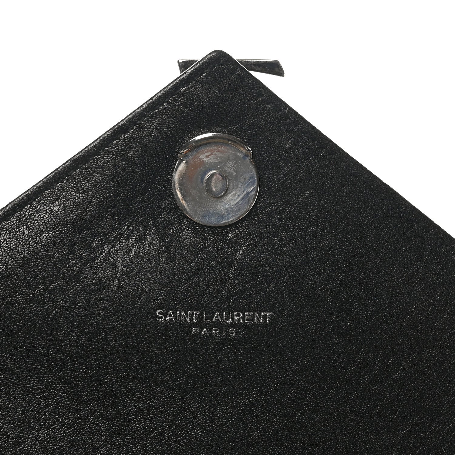 Saint Laurent Calfskin Mixed Matelasse Triquilt Large Monogram Satchel Black 6 of 10