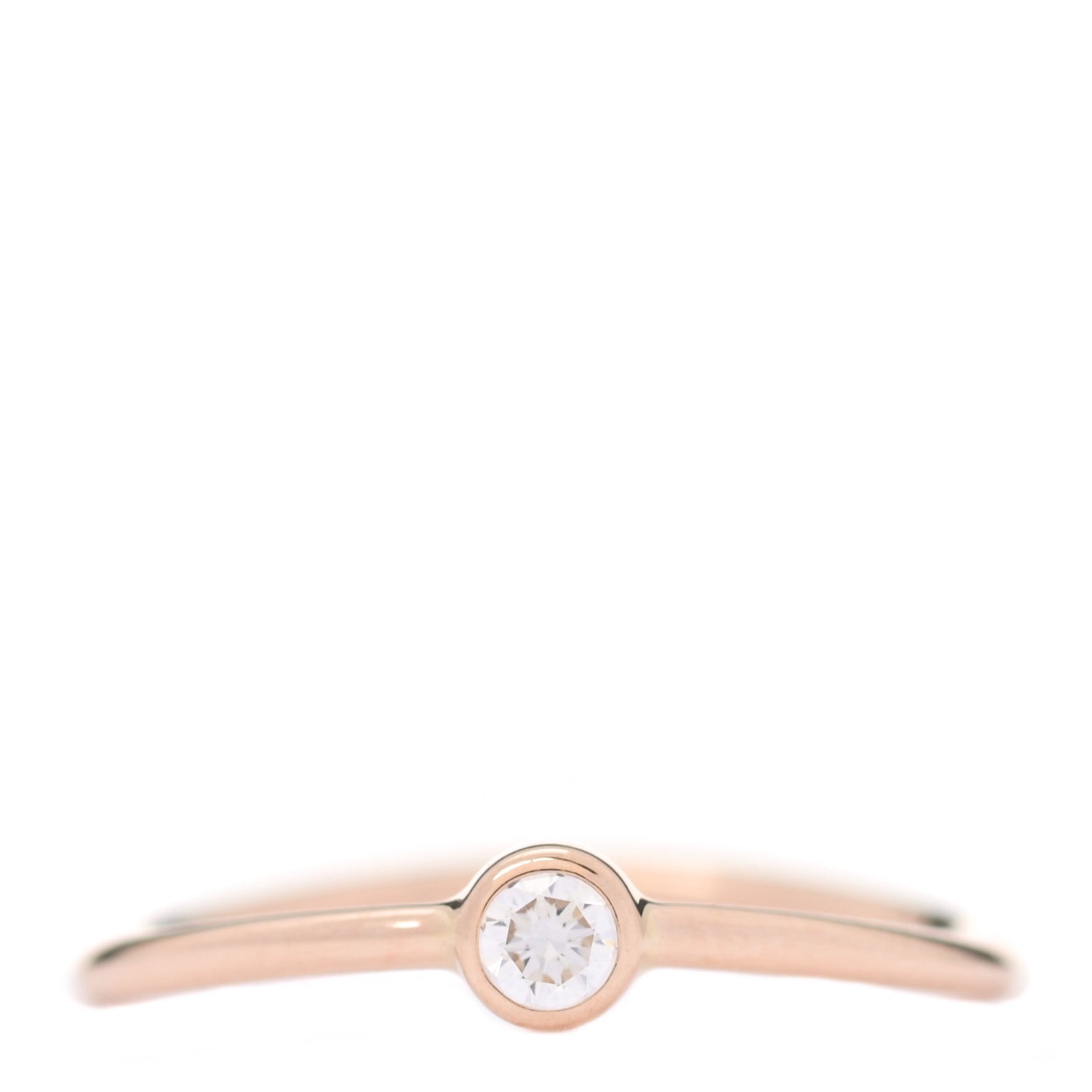 Tiffany 18K Rose Gold Diamond Elsa Peretti Wave Single Row Band Ring 46 3.75 1 of 6