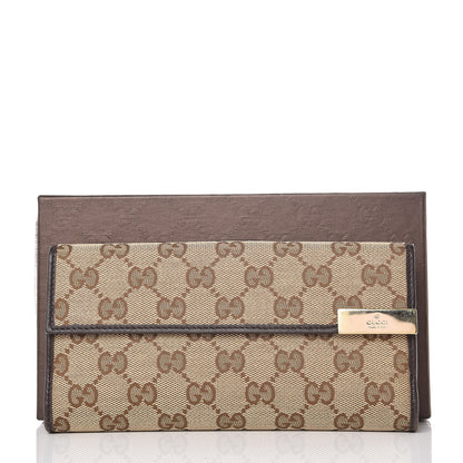 Gucci Monogram Margaux Calfskin Dice Continental Wallet Beige Ebony Dark Brown 9 of 9
