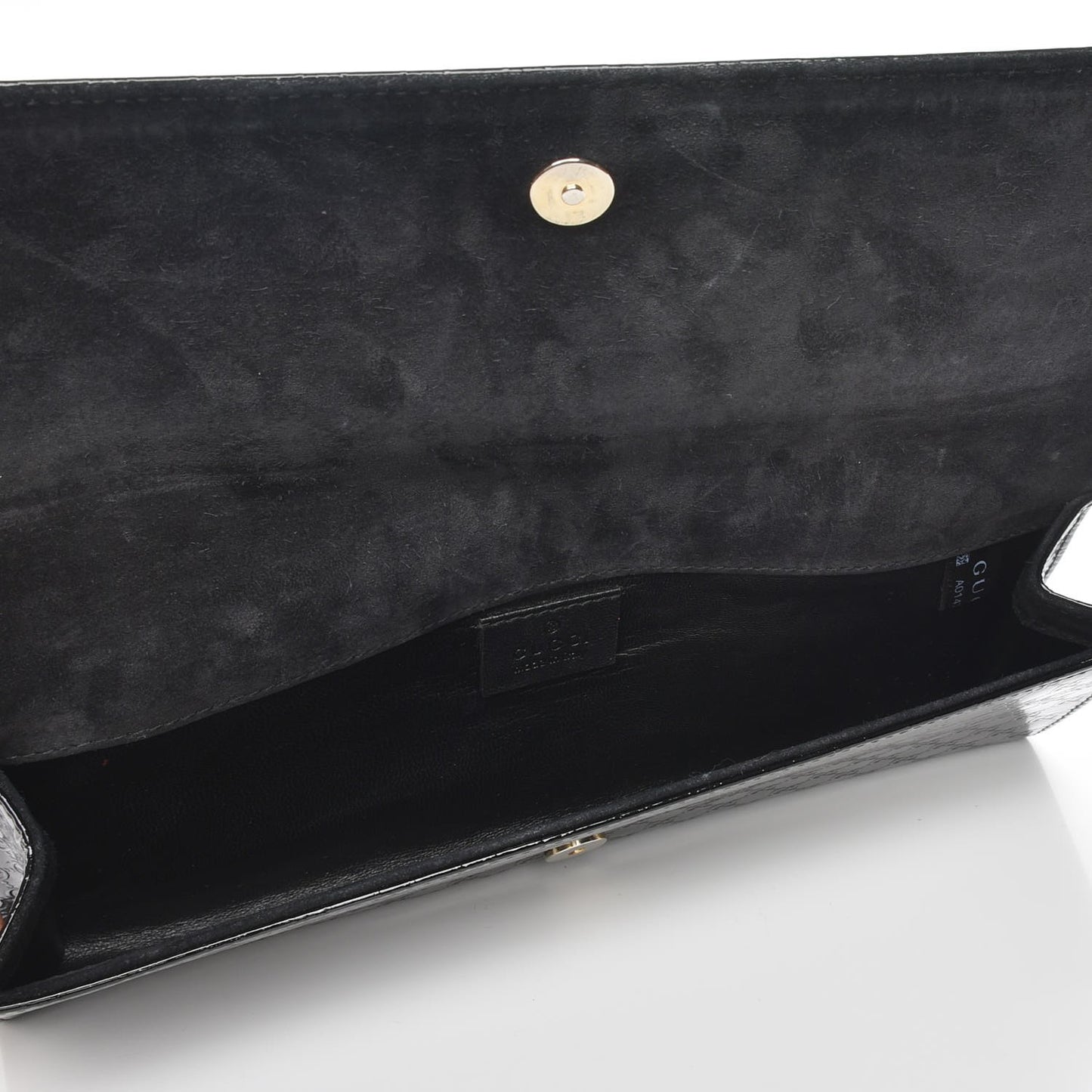 Patent Microguccissima Small Broadway Clutch Black