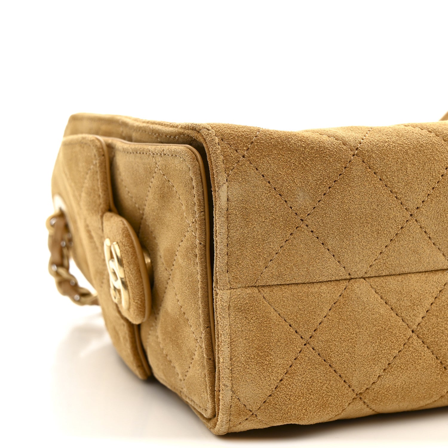 Chanel Suede Quilted Mini Chanel 25 Handbag Beige 9 of 12