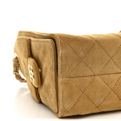 Chanel Suede Quilted Mini Chanel 25 Handbag Beige 9 of 12