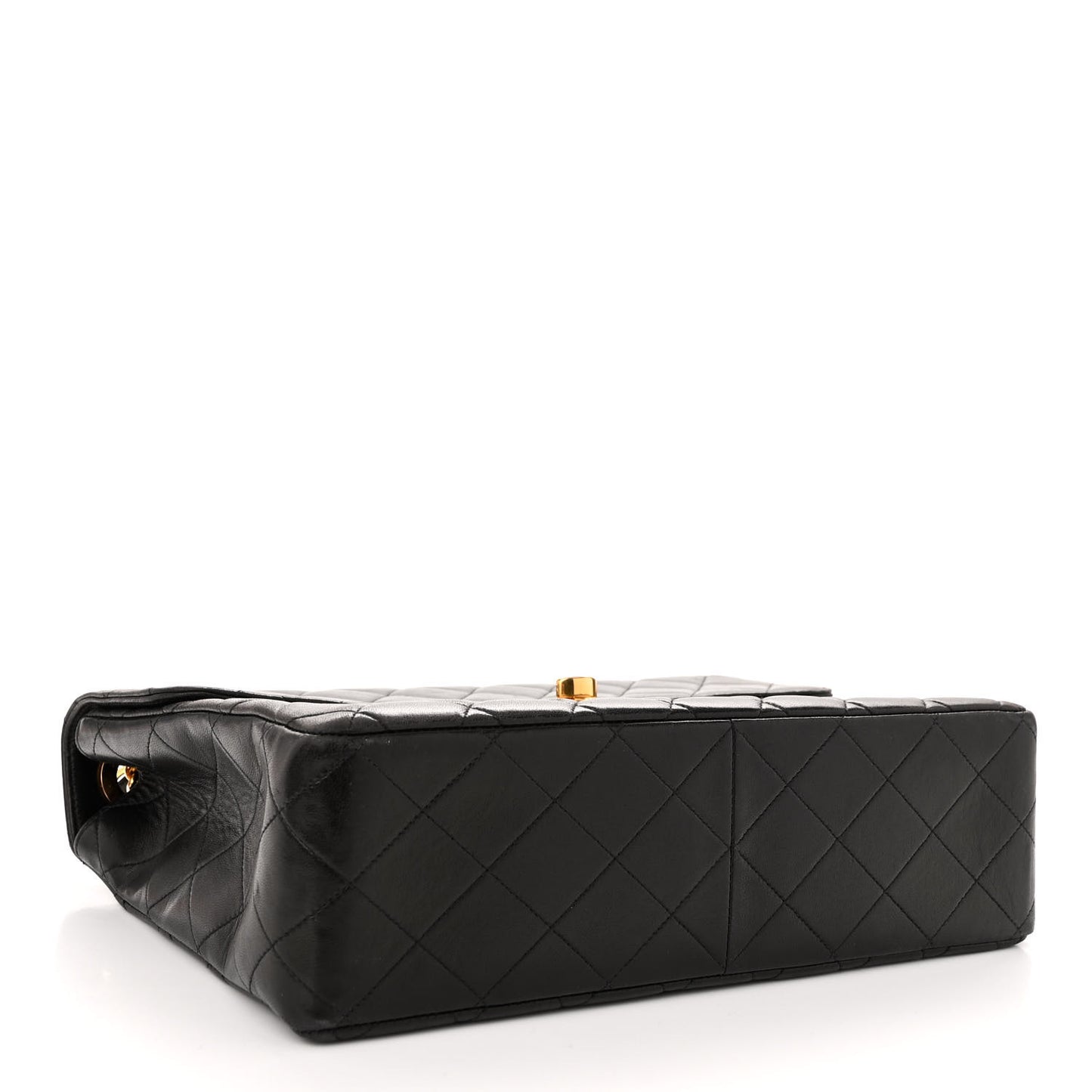 Lambskin Quilted XL Jumbo Single Flap Black