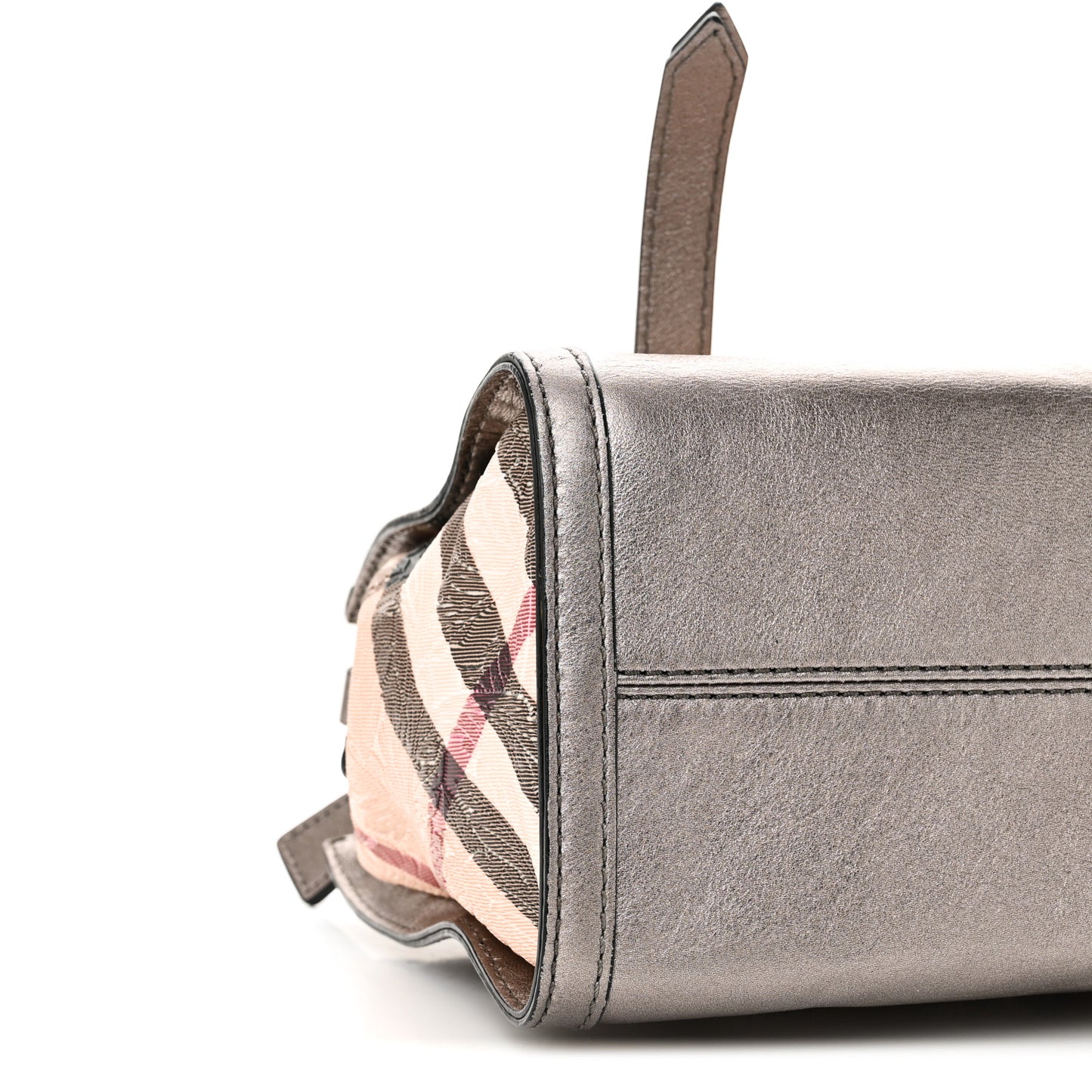 PVC Nova Check Embossed Convertible Satchel Pewter