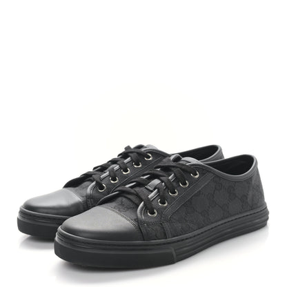 Gucci GG Monogram Calfskin Womens Low Top Sneakers 38 Piombo Black 3 of 9