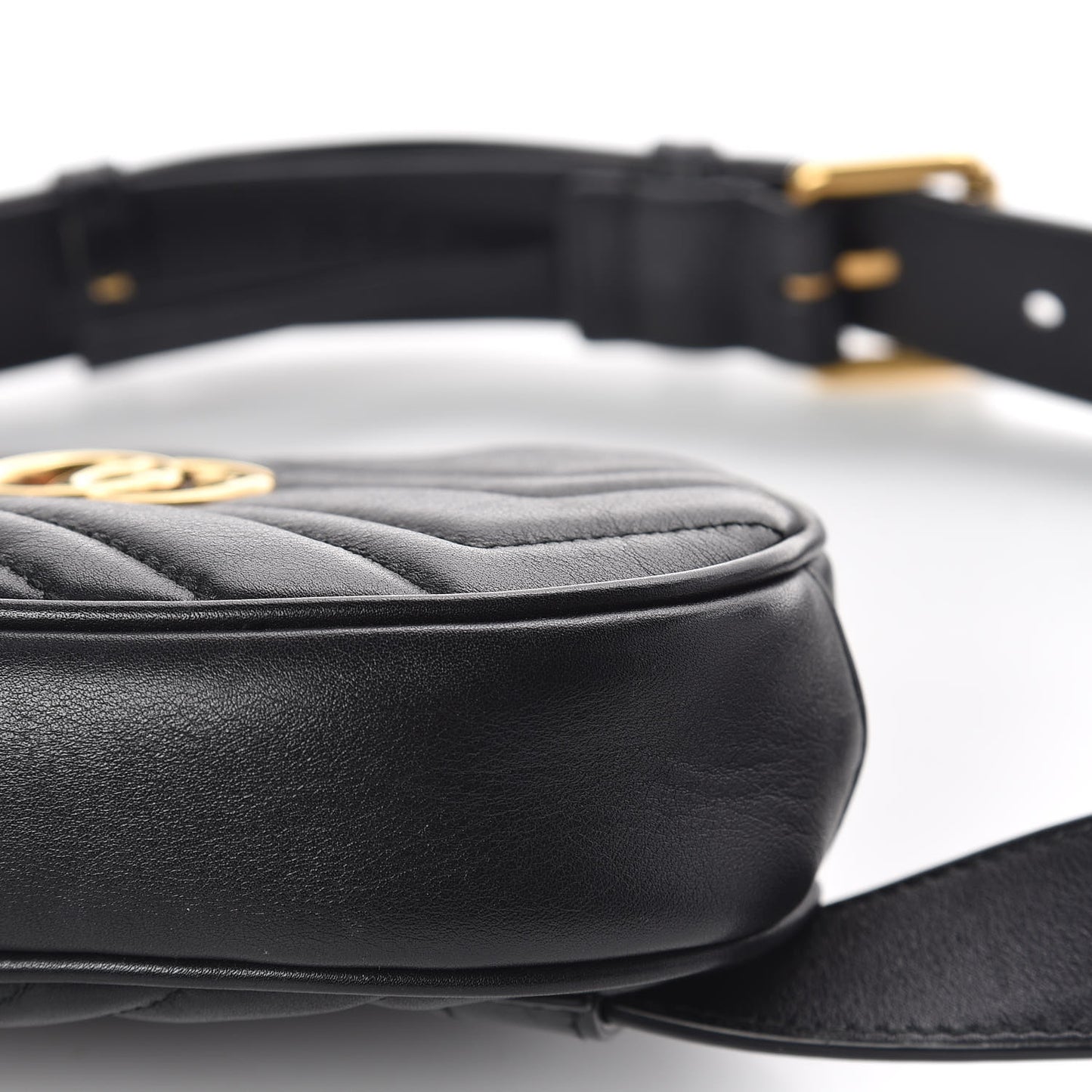Calfskin Matelasse GG Marmont Belt Bag 95 38 Black