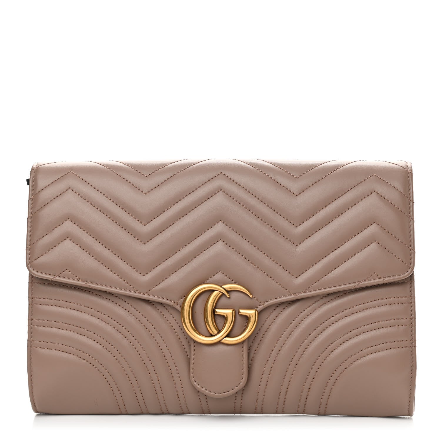 Gucci Calfskin Matelasse GG Marmont Clutch Porcelain Rose 1 of 9