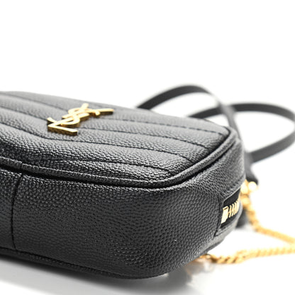 Saint Laurent Grain De Poudre Matelasse Monogram Baby Lou Camera Bag Black 10 of 12