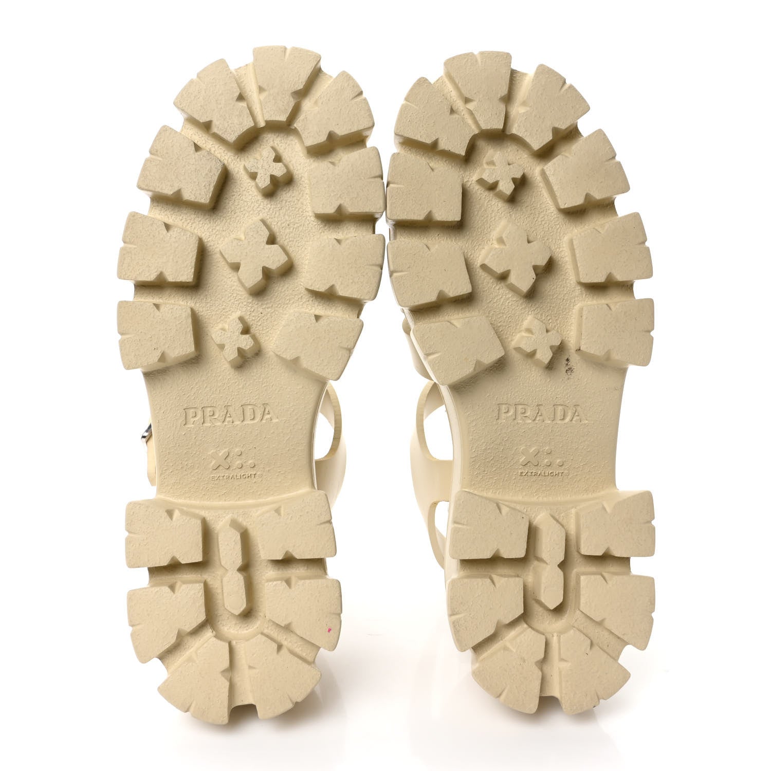 Prada Foam Rubber Metal Triangle Logo Monolith 55mm Cage Sandals 39 Quarzo 5 of 8