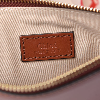 Chloe Smooth Calfskin Raffia Little Horses Medium Panier Basket White Red 8 of 12