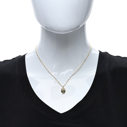 Gucci 18K Yellow Gold Diamond Chrome Diopside Lion Head Necklace 3 of 4