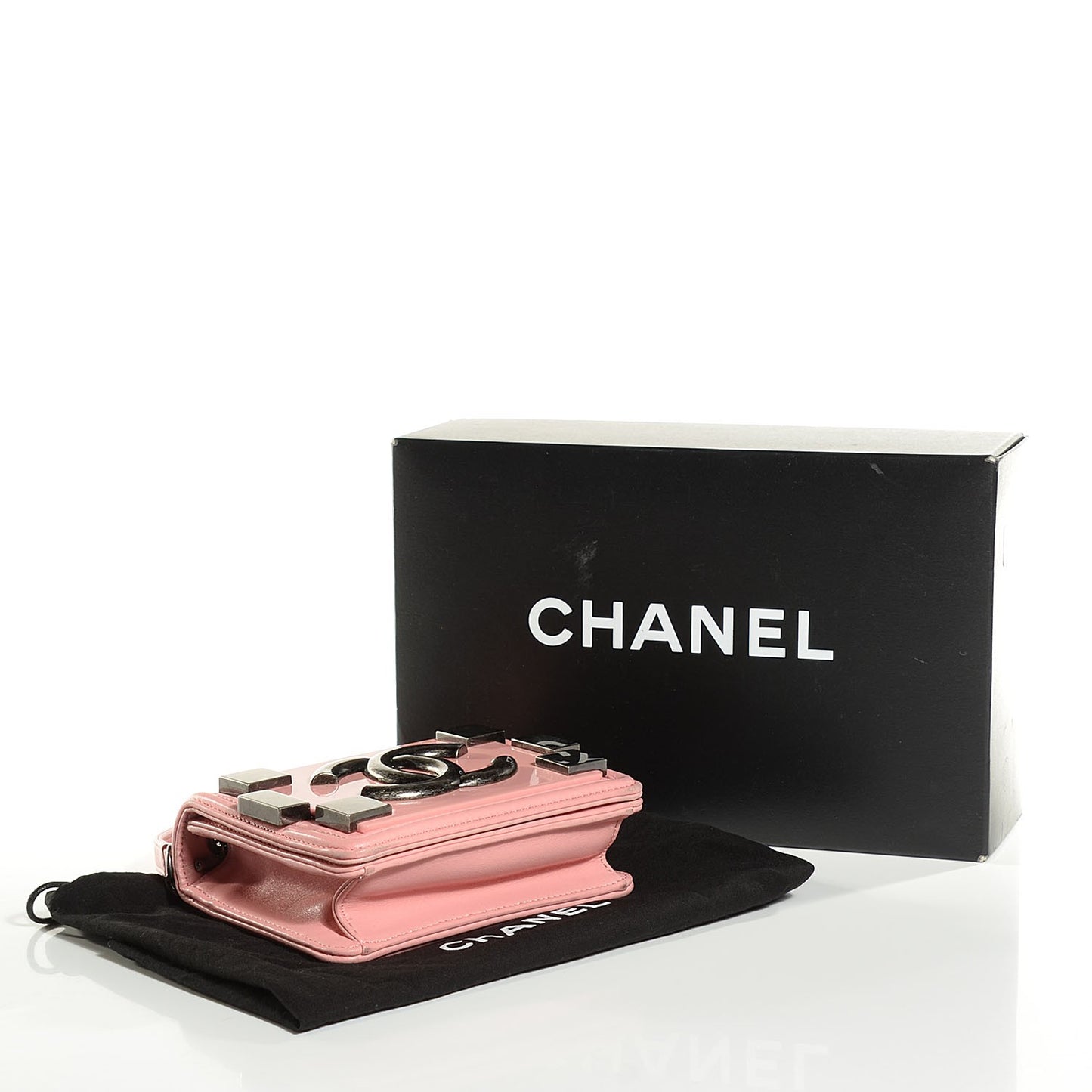 Lambskin Plexiglass Boy Brick Flap Pink