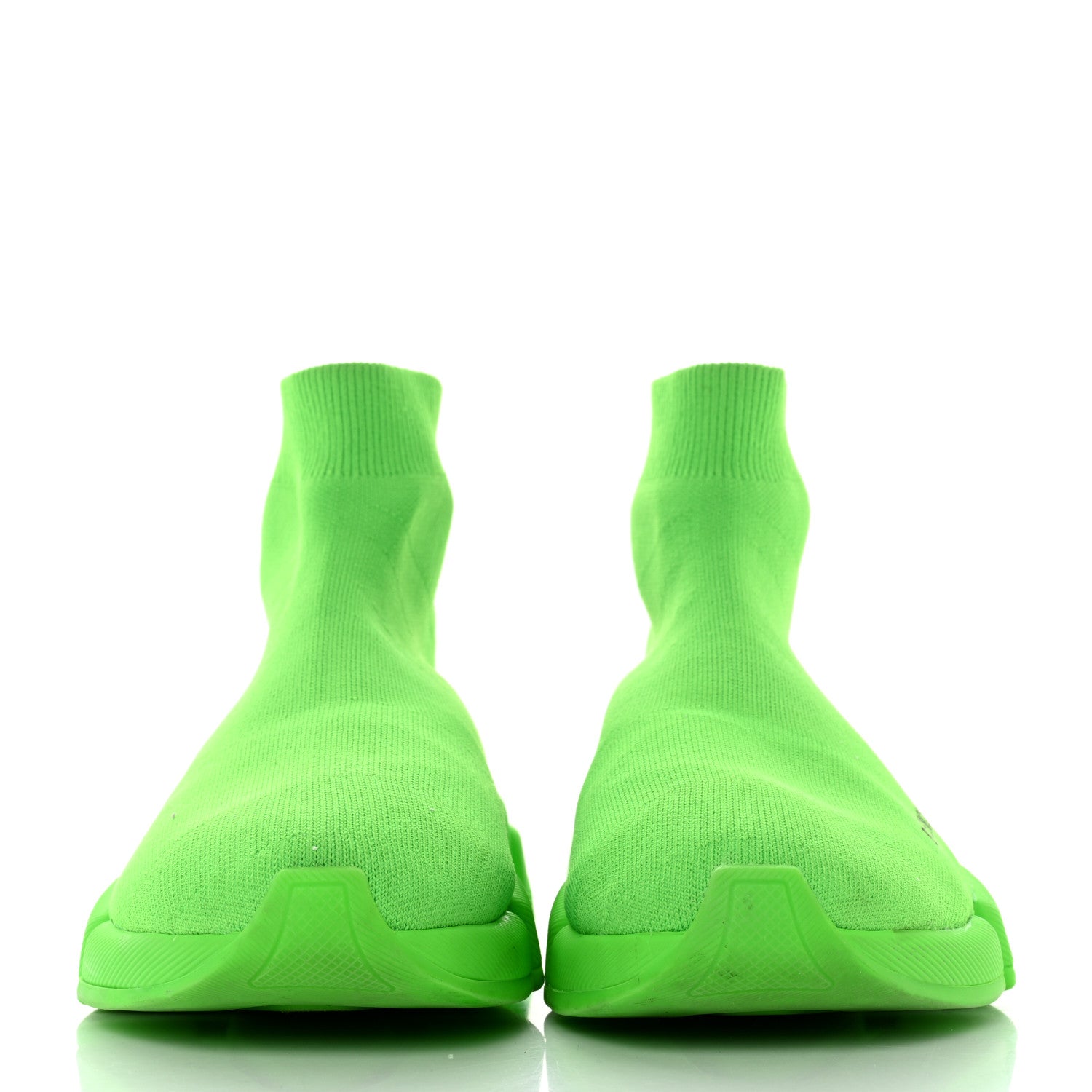 Balenciaga Technical 3D Recycled Knit Mens Speed 2.0 Sneakers 39 Monocolor Fluo Green 2 of 9