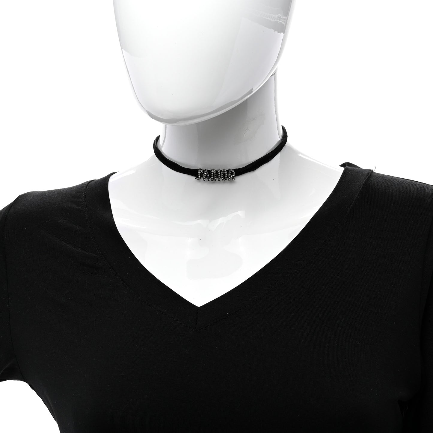 Velvet Crystal J’Adior Choker Necklace Black