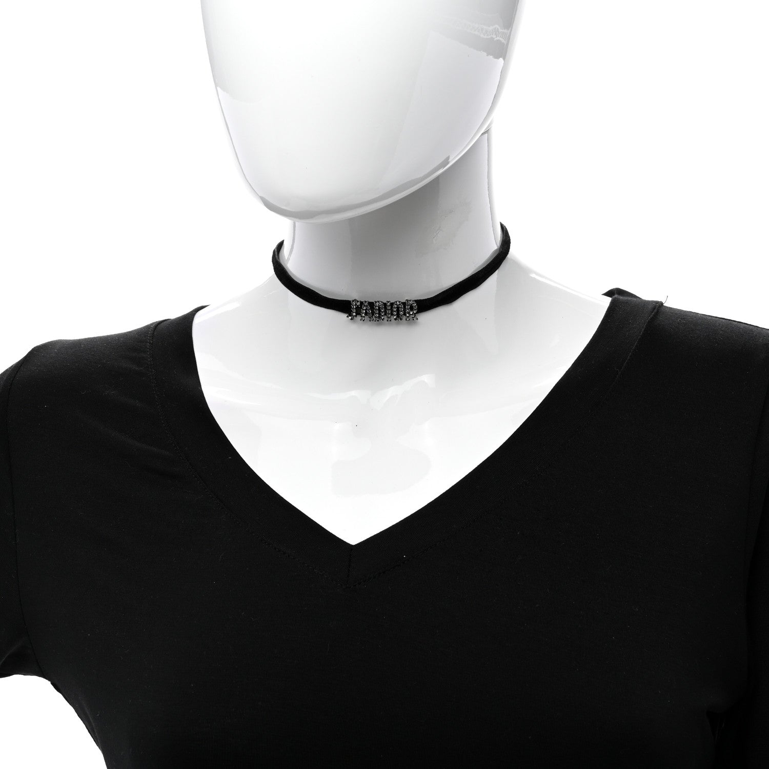 Christian Dior Velvet Crystal J’Adior Choker Necklace Black 2 of 4