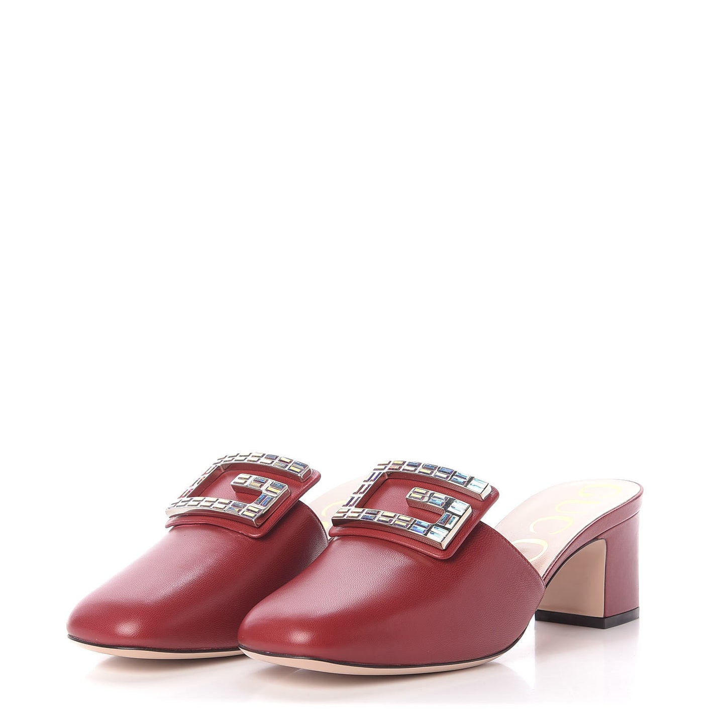 Malaga Kid Crystal Square G Madelyn Mules 38 Romantic Cerise