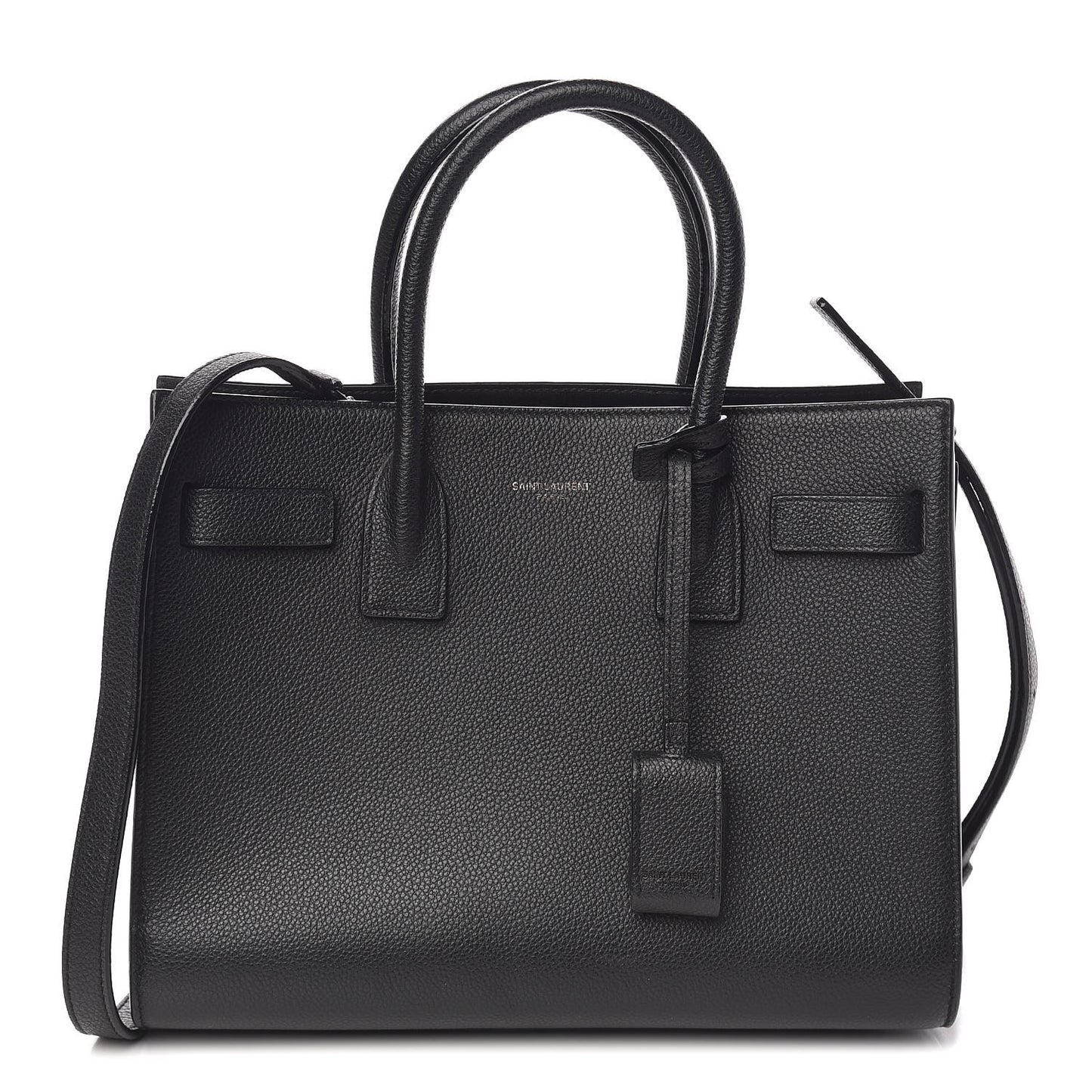 Grained Calfskin Baby Sac De Jour Black