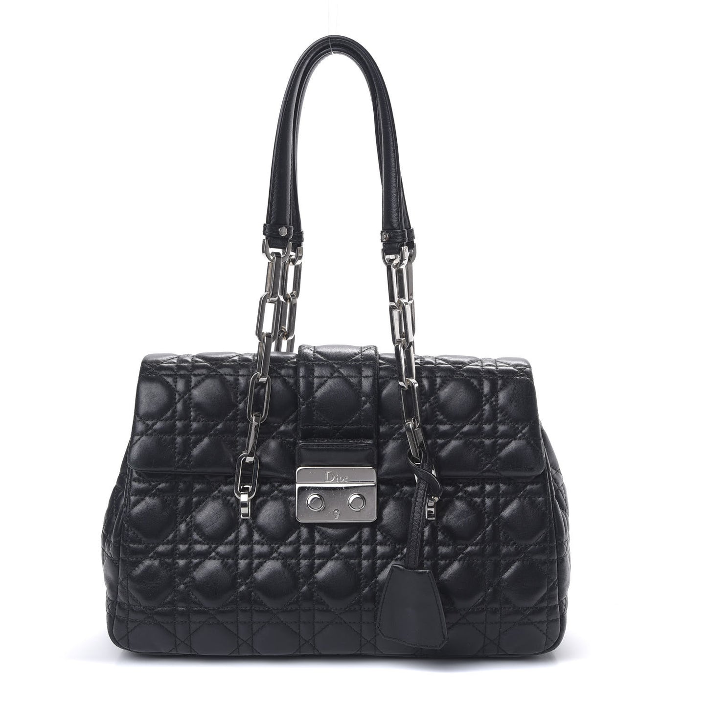 Lambskin Cannage Flap Bag Black