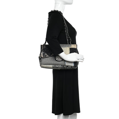 Chanel PVC Tweed Patchwork Jumbo Single Flap Black 2 of 14