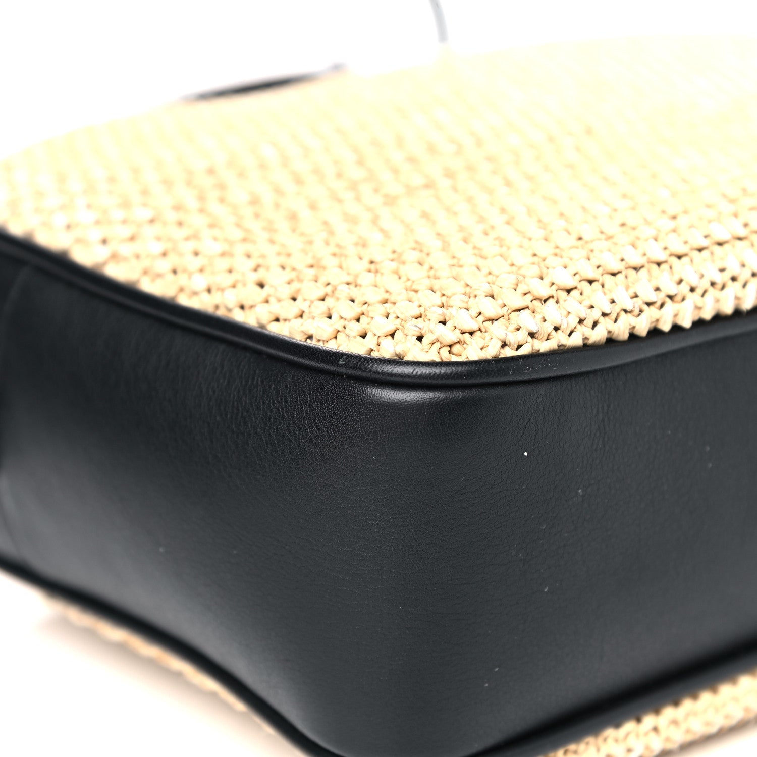 Saint Laurent Raffia Canvas Monogram Lou Camera Bag Beige Black 11 of 12