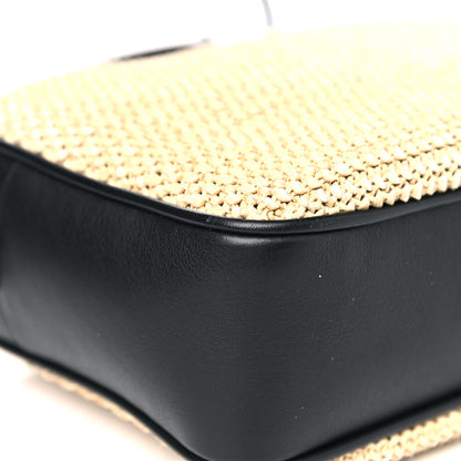 Saint Laurent Raffia Canvas Monogram Lou Camera Bag Beige Black 11 of 12