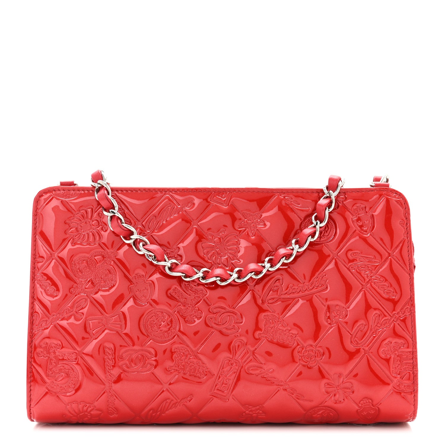Chanel Patent Calfskin Lucky Symbols Pochette Red 1 of 9