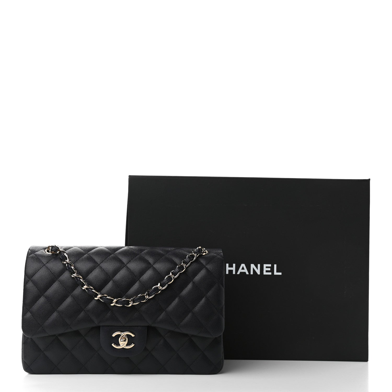 Chanel Caviar Quilted Jumbo Double Flap Navy Blue 12 of 12