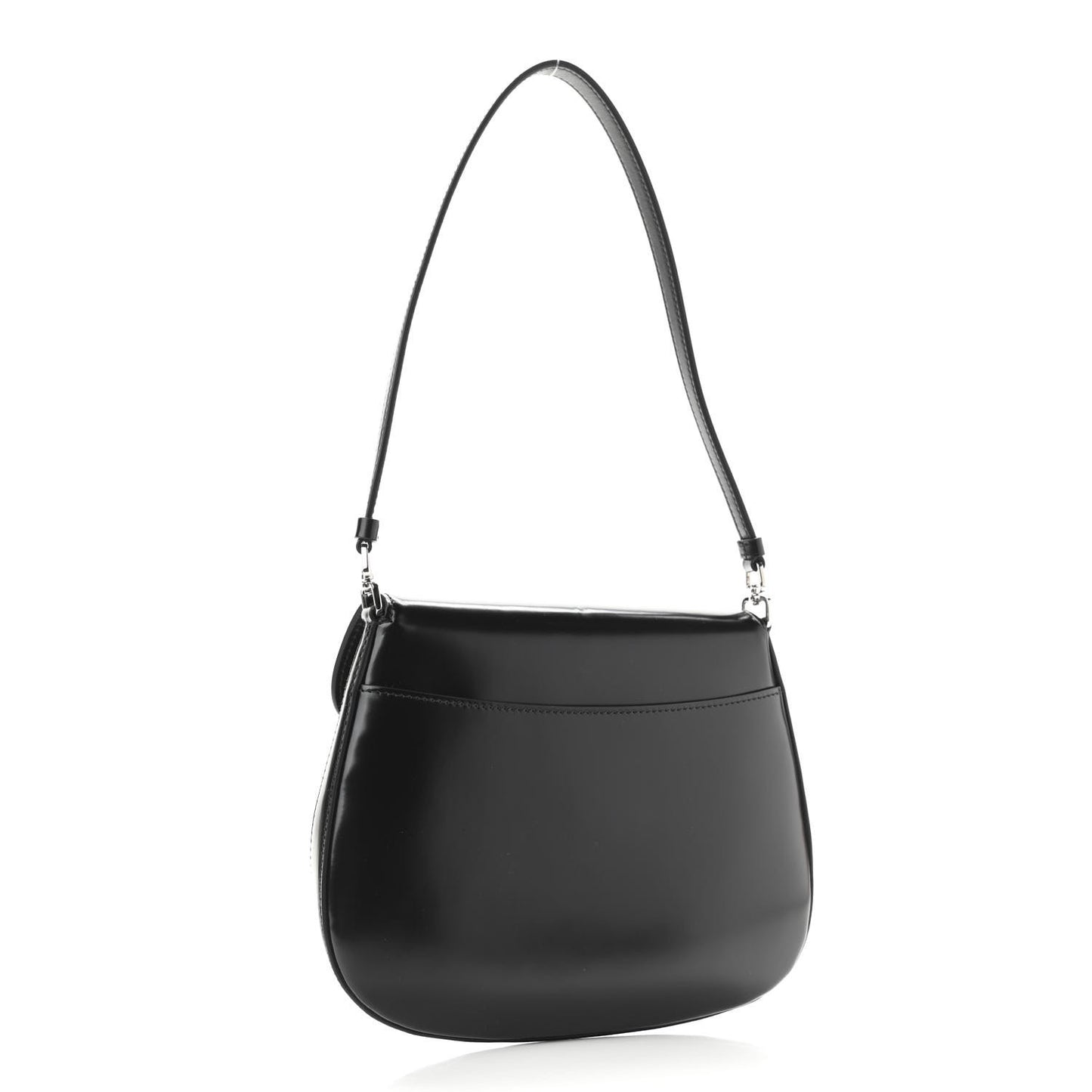 Spazzolato Cleo Flap Shoulder Bag Black