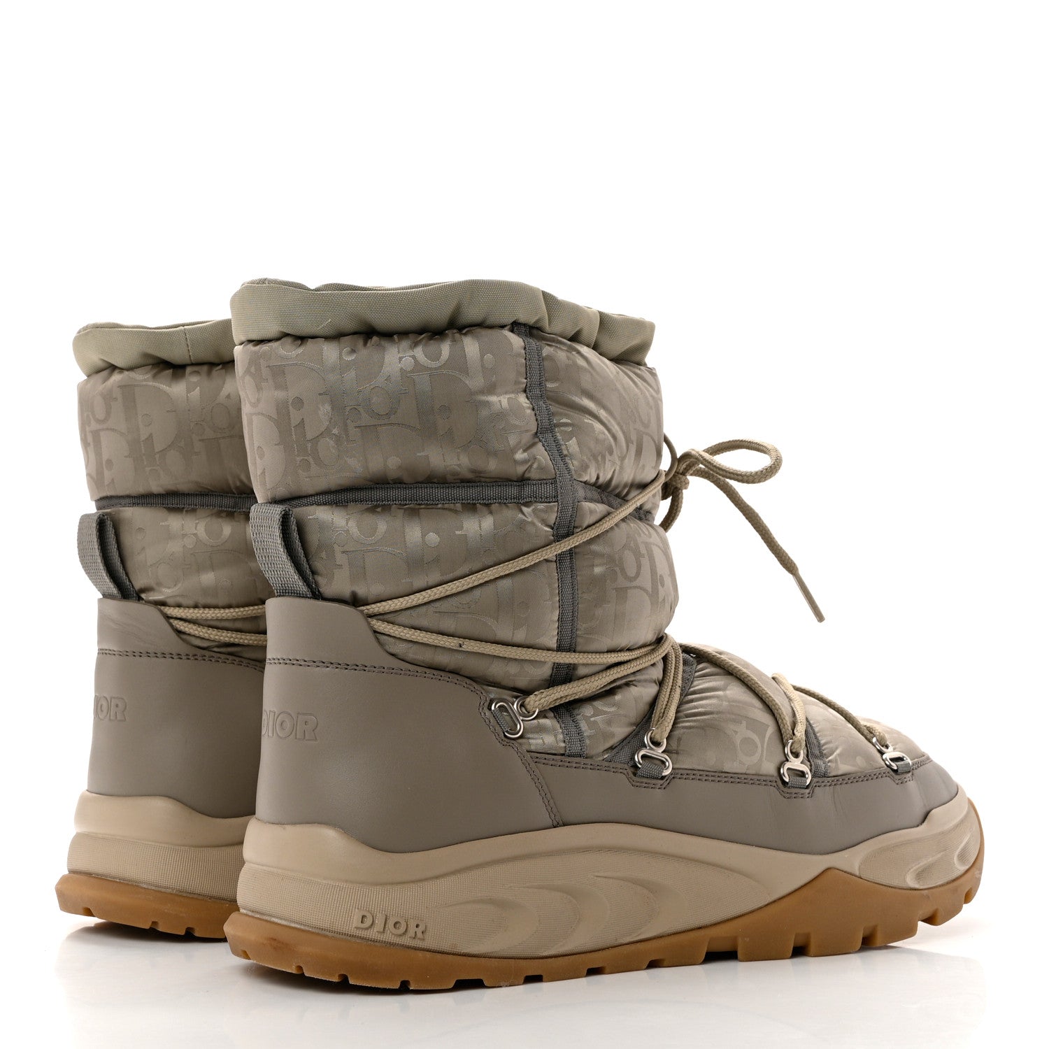 Christian Dior Nylon Oblique Mens Snow Ankle Boots 44 Beige 4 of 9