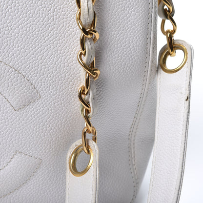Chanel Caviar Flap Shoulder Bag White 9 of 15