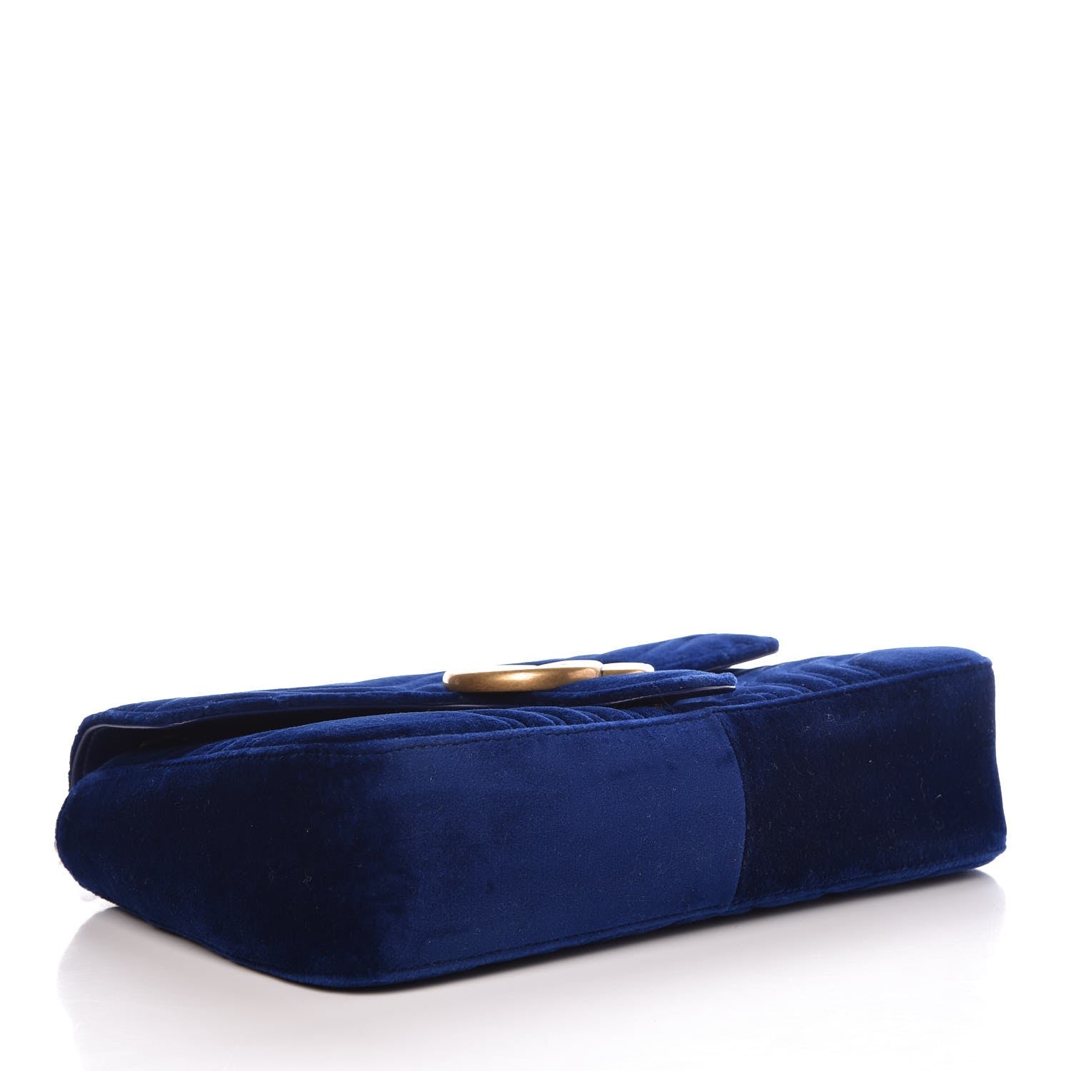Gucci Velvet Matelasse Medium GG Marmont Shoulder Bag Cobalt Blue 4 of 7