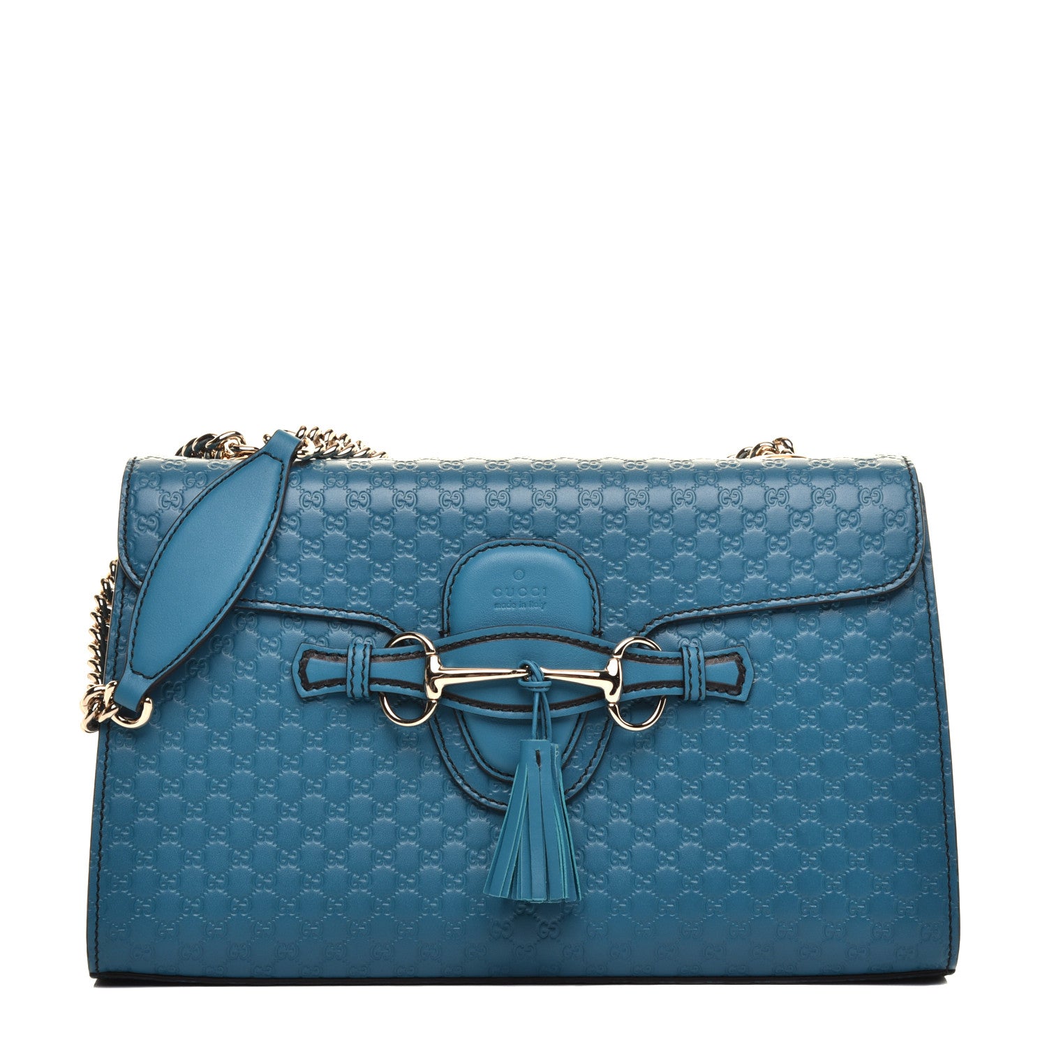 Gucci Soft Microguccissima Medium Emily Chain Shoulder Bag Deep Cobalt 1 of 9
