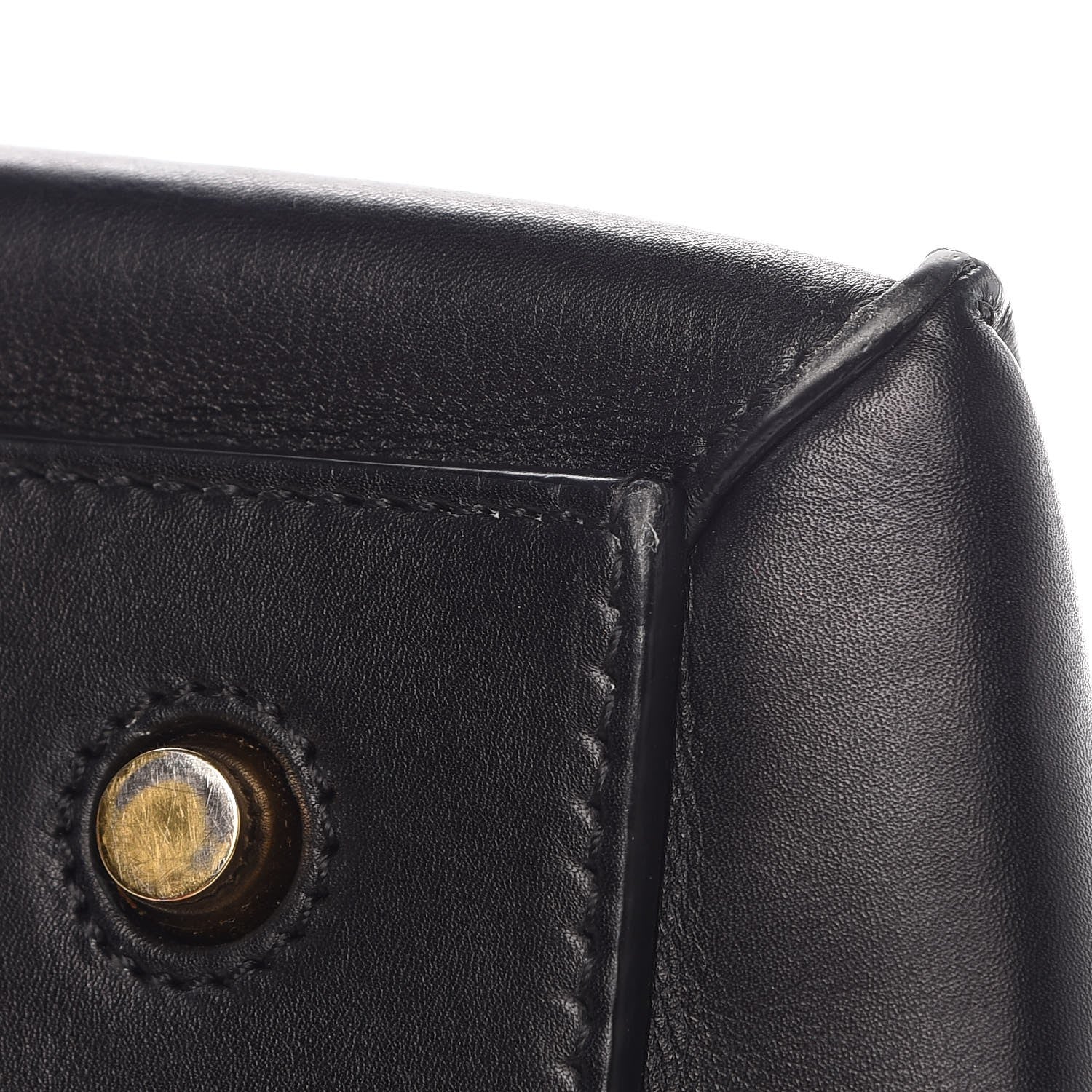 Celine Smooth Calfskin Medium Bi-Color Edge Shoulder Bag Black Navy 10 of 10