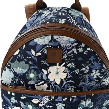 Gucci Canvas Flower Print Childrens Backpack Navy Brown 7 of 9