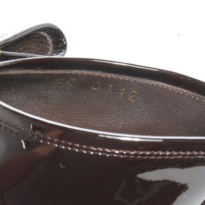 Louis Vuitton Damier Ebene Patent Valentine Mules 37.5 7 of 8