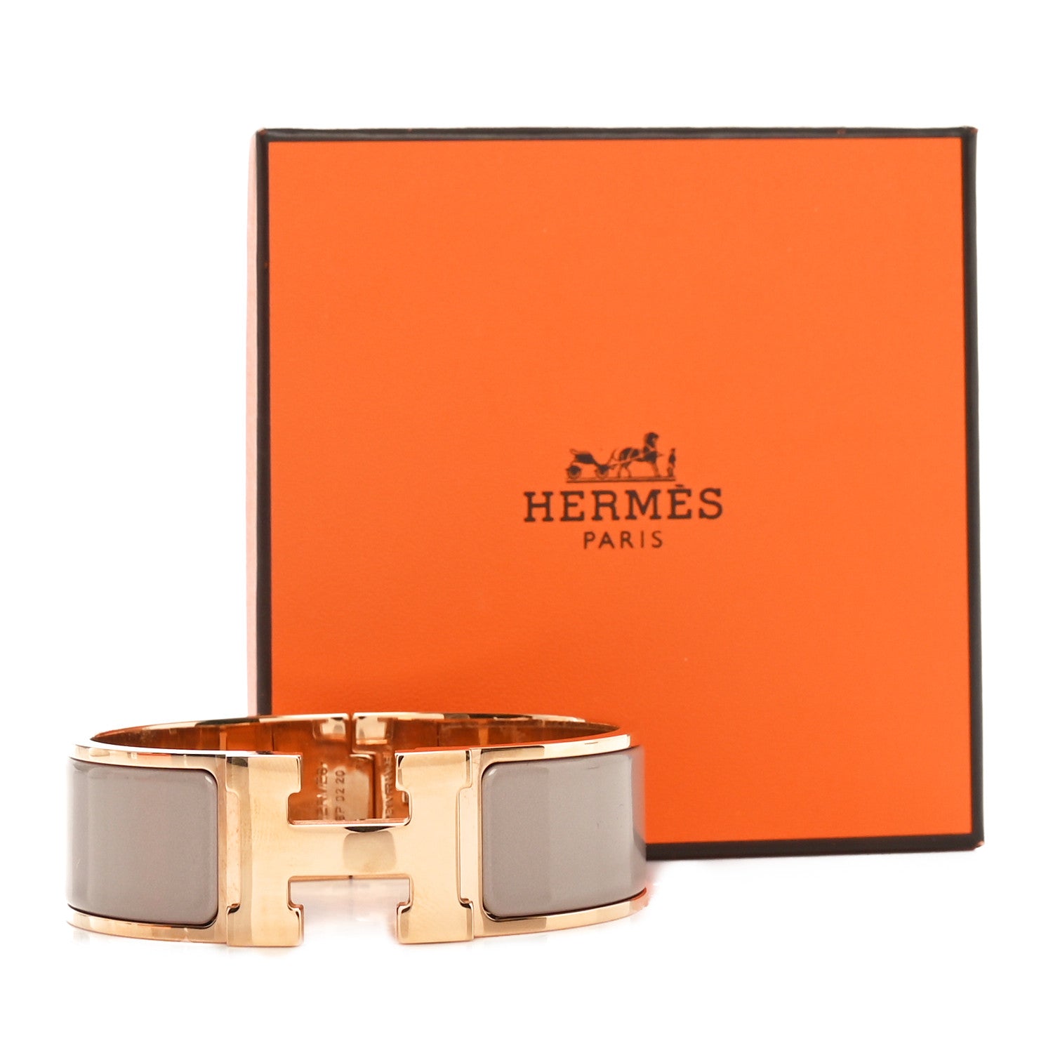 Hermes Enamel Wide Clic Clac H Bracelet GM Marron Glace 5 of 5