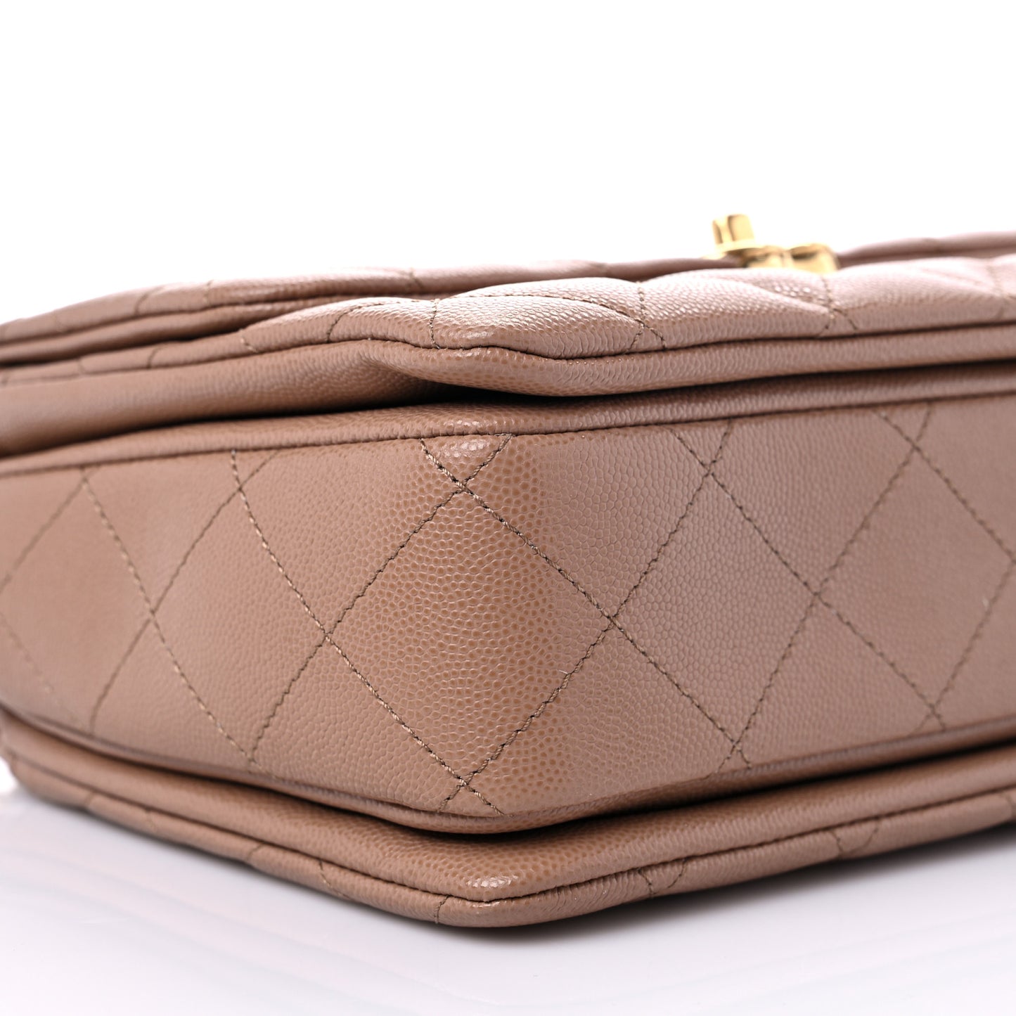 Caviar Quilted Coco First Flap Beige