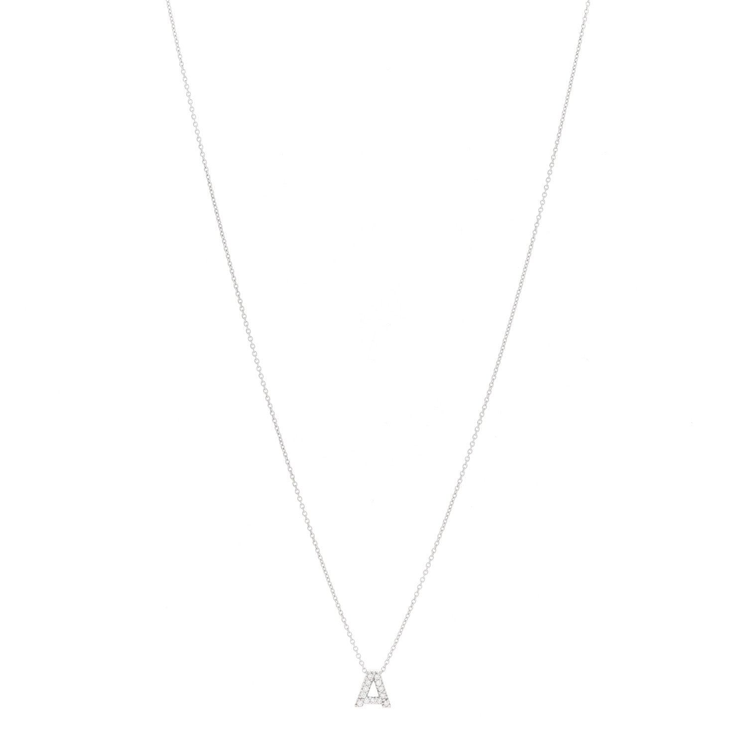 Roberto Coin 18K White Gold Diamond Love Letter A Pendant Necklace 1 of 7