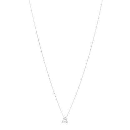 Roberto Coin 18K White Gold Diamond Love Letter A Pendant Necklace 1 of 7