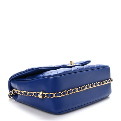 Chanel Lambskin Quilted Large CC Chain Flap Blue 4 of 9