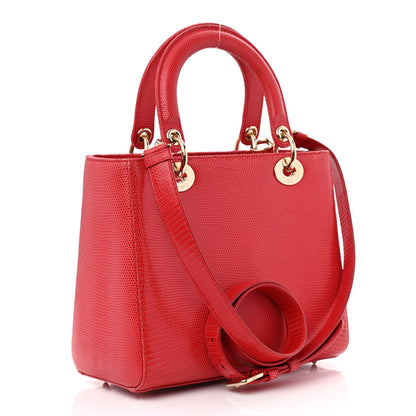 Christian Dior Lizard Medium Lady Dior Red 3 of 10