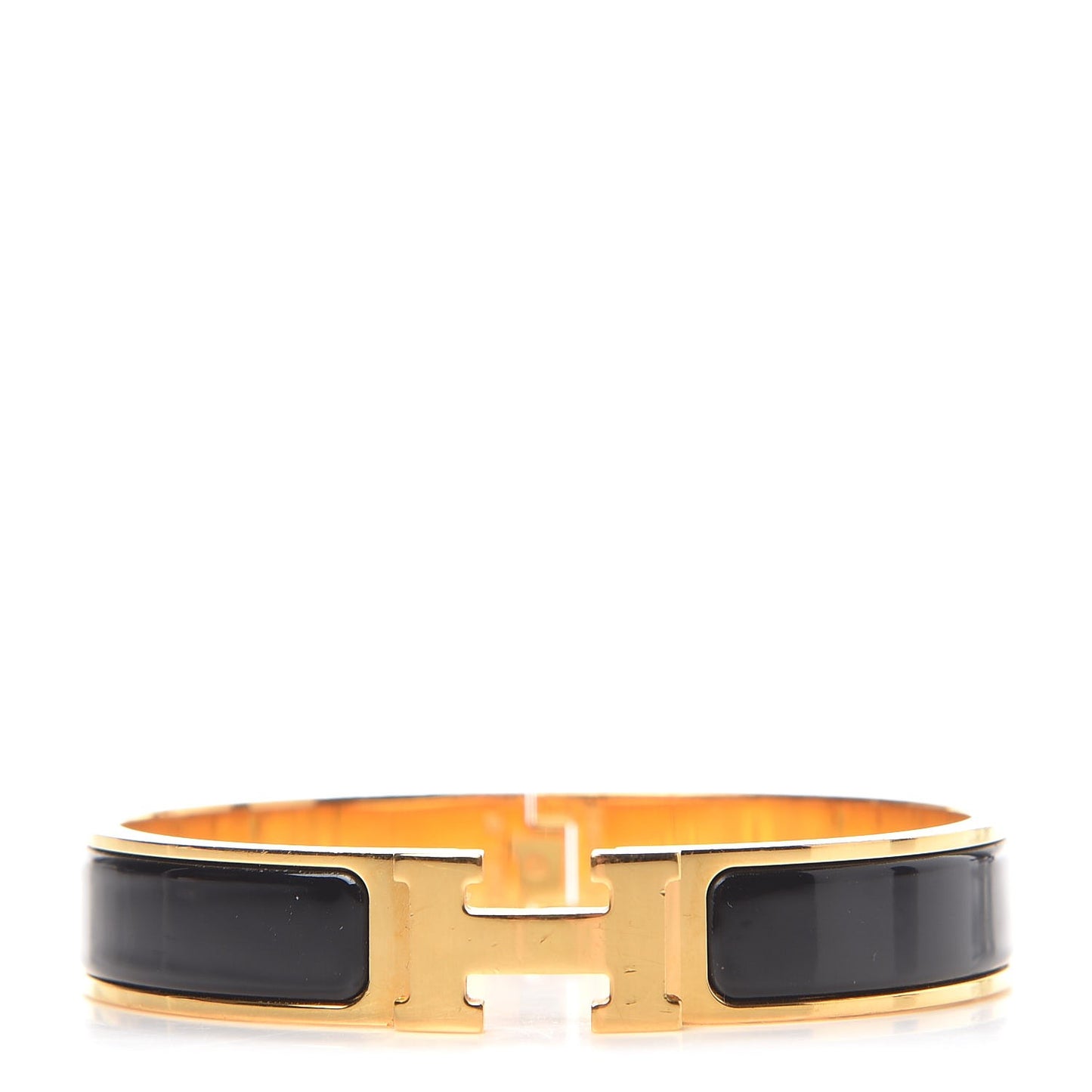 Enamel Narrow Clic Clac H Bracelet GM Black