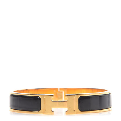Hermes Enamel Narrow Clic Clac H Bracelet GM Black 1 of 6