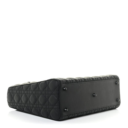 Christian Dior Ultra Matte Calfskin Cannage Large Lady Dior Black 4 of 21