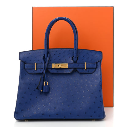 Hermes Ostrich Birkin 30 Bleu Saphir 11 of 11