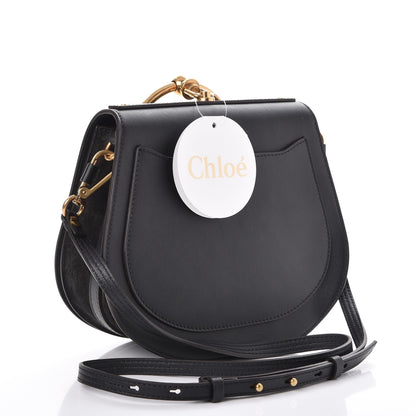 Chloe Calfskin Suede Medium Nile Bracelet Bag Black 3 of 7